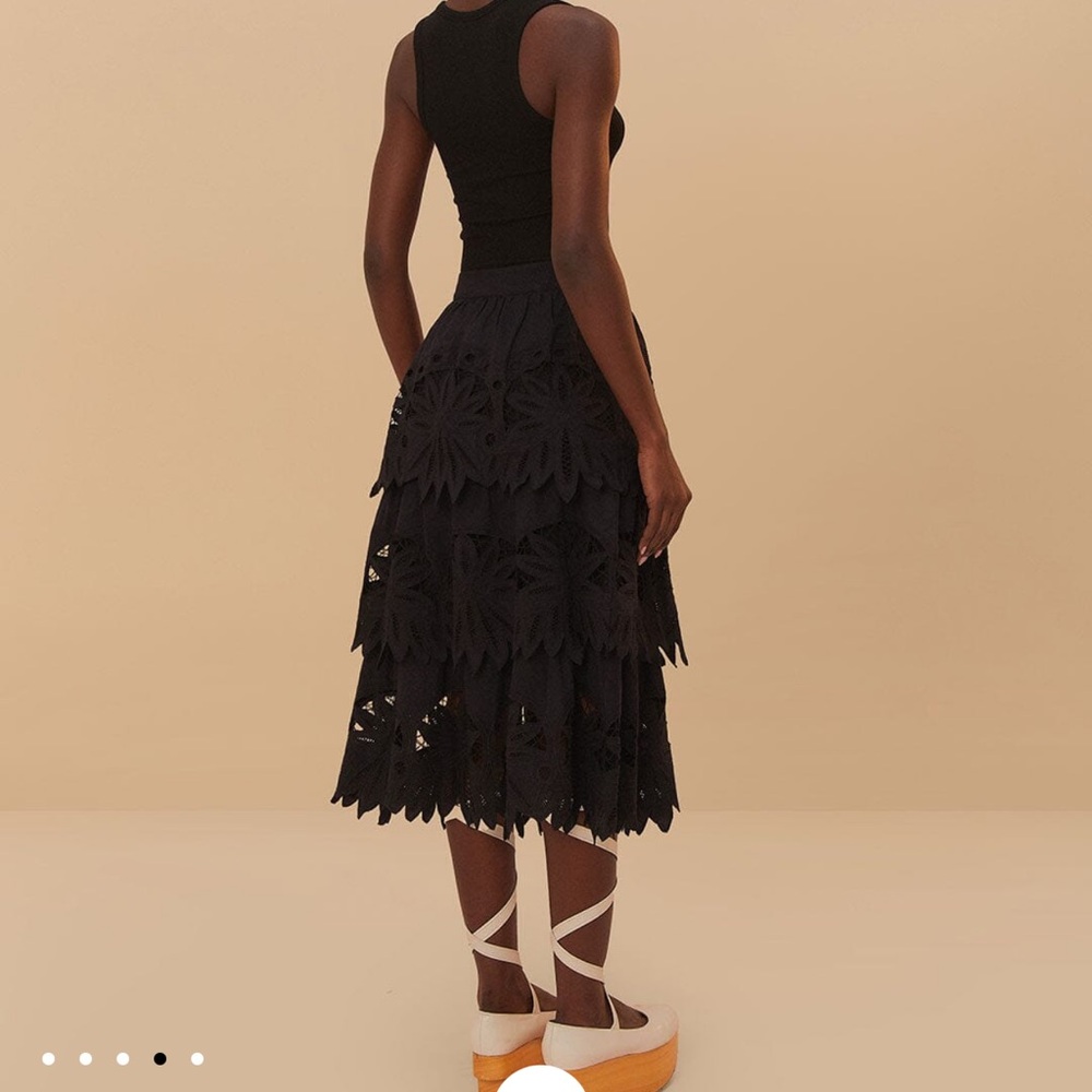 FARM Rio Black Midi Skirt